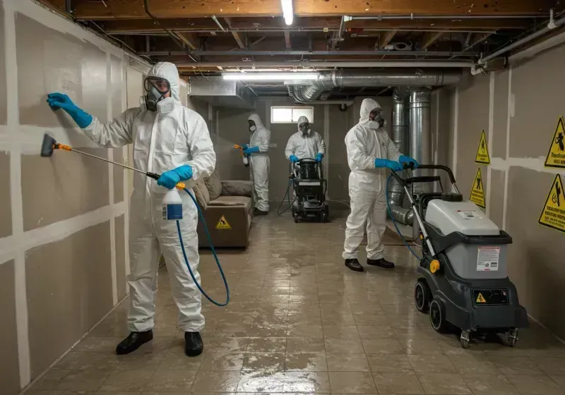 Basement Moisture Removal and Structural Drying process in Macomb County, MI